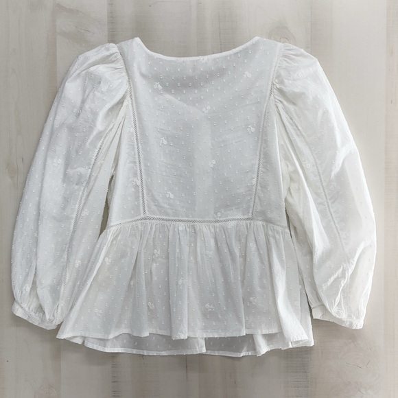 FOREVER THAT GIRL x Anthropologie verushka white embroidered peasant blouse top - Picture 9 of 12